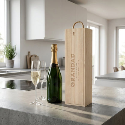 Personalised Wooden Wine & Champagne Box | Retirement, Birthday, Anniversary Gift - The Lovely Keepsake Company