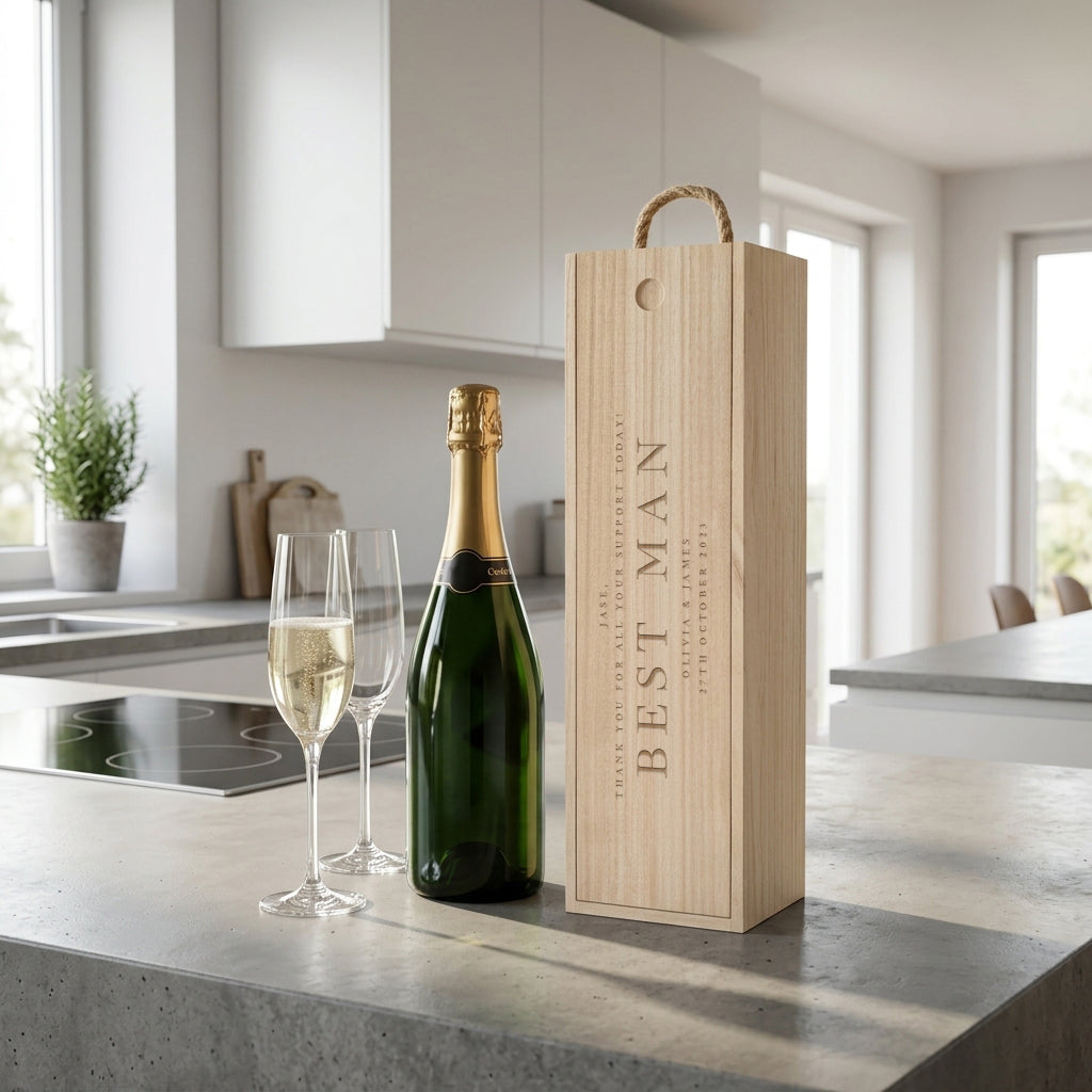 Personalised Wine Gift Box | Champagne Gift Box | Groomsman or Best Man Gift