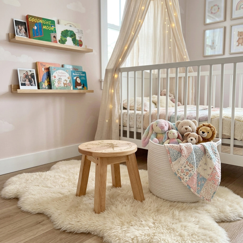 Personalised Wooden Fairy Toddler Step Stool | Nursery Decor & First Birthday Gift