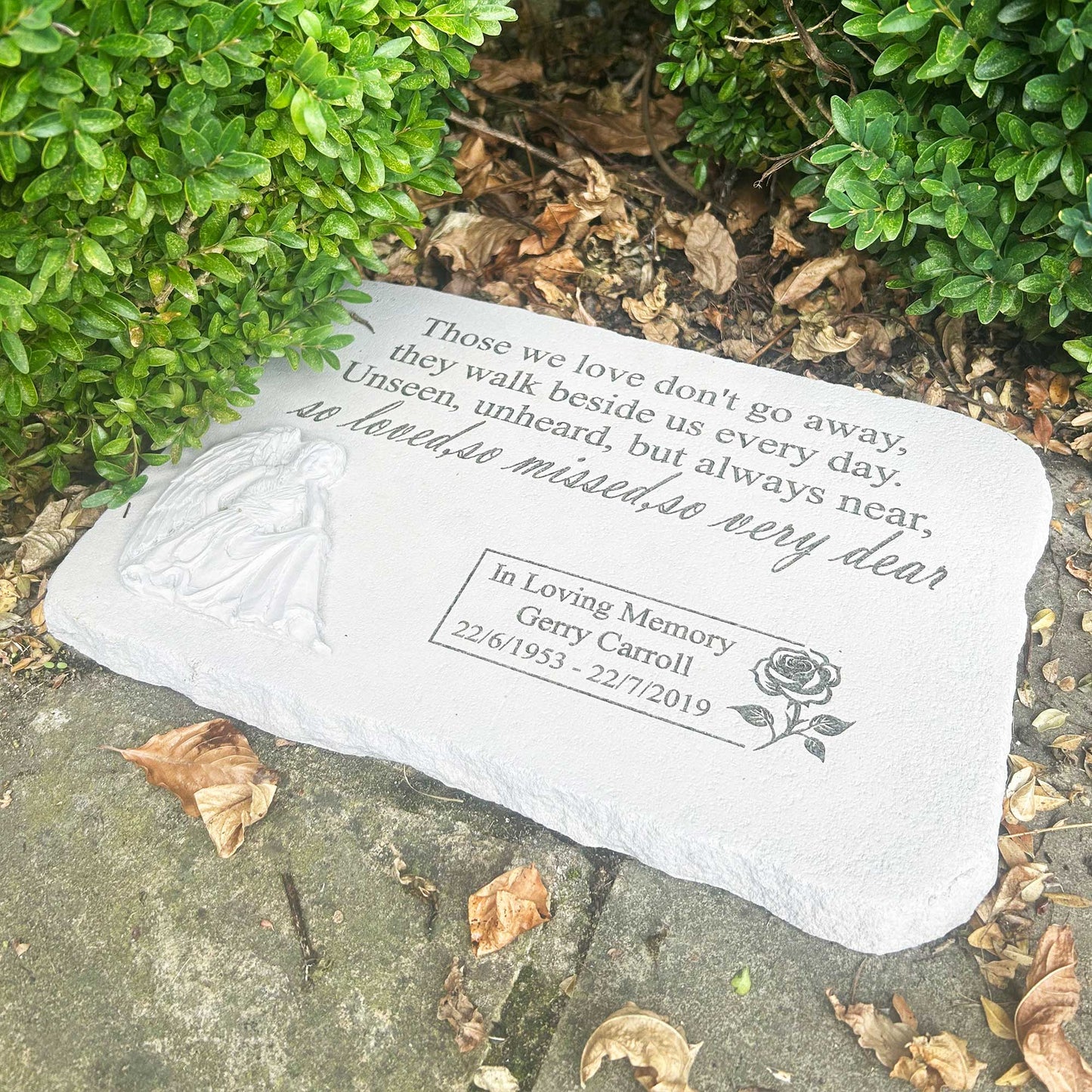 Personalised Large Angel Garden Memorial Stone