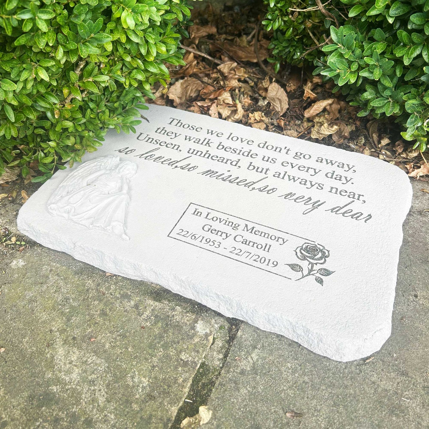 Personalised Large Angel Garden Memorial Stone