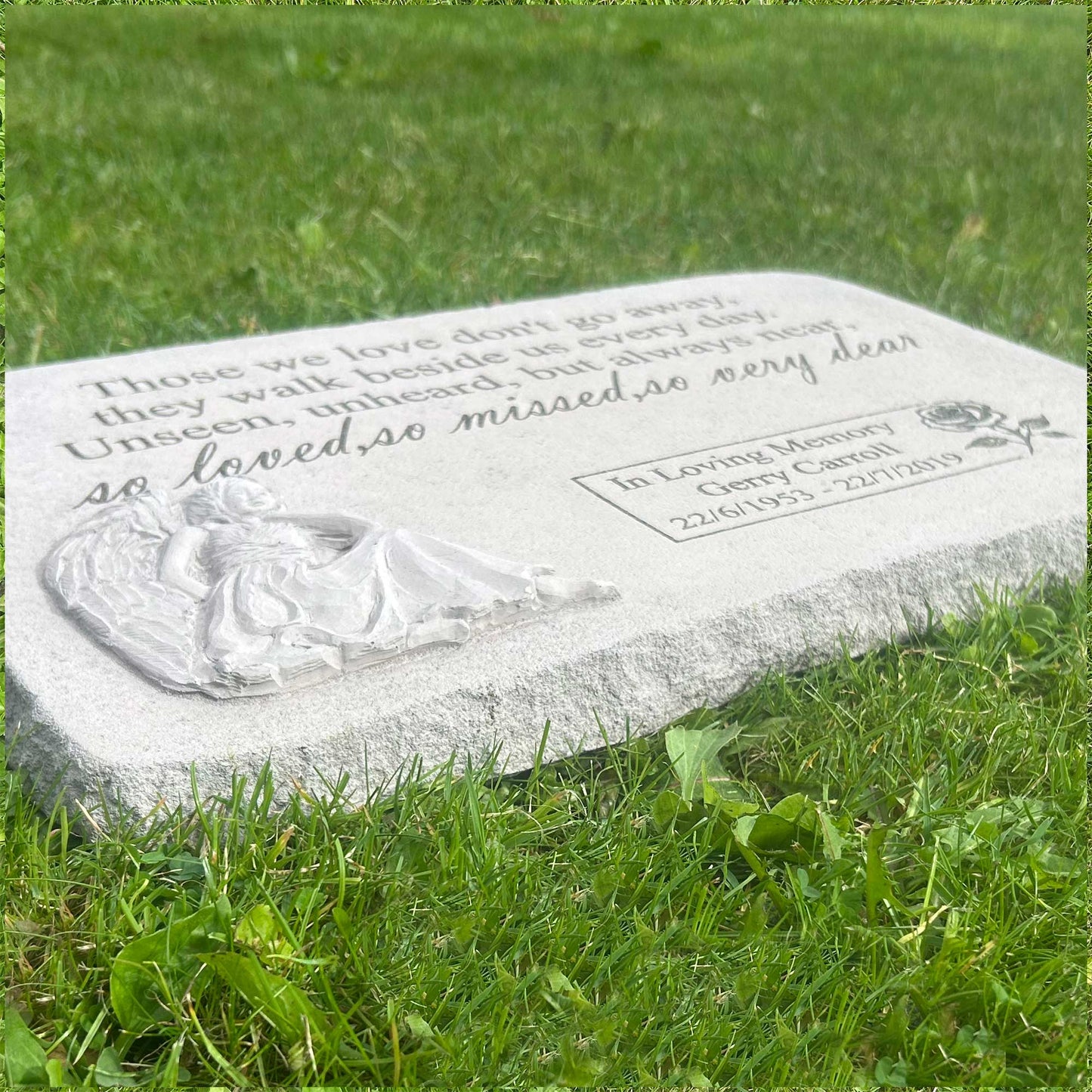 Personalised Large Angel Garden Memorial Stone