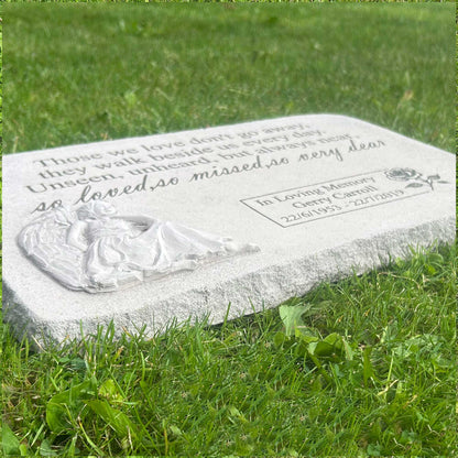 Personalised Large Angel Garden Memorial Stone