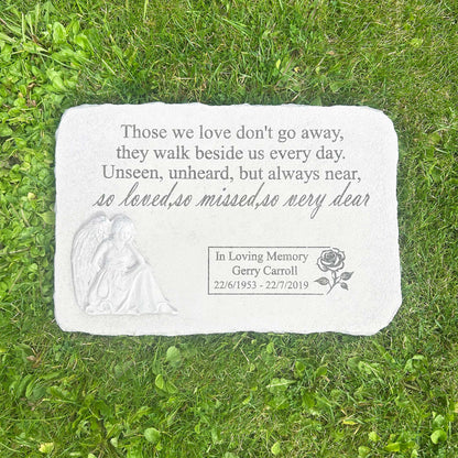 Personalised Large Angel Garden Memorial Stone