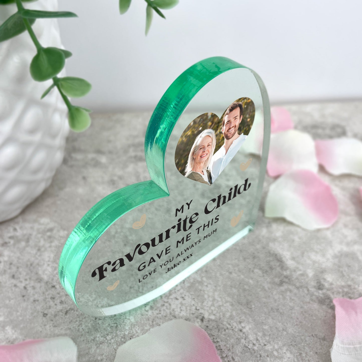 Personalised My Favourite Child Gave Me This Acrylic Freestanding Heart