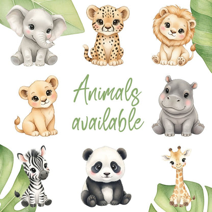 Personalised Animal Alphabet Grey Teddy Bear | New Baby, 1st Birthday or Christening Gift - The Lovely Keepsake Company