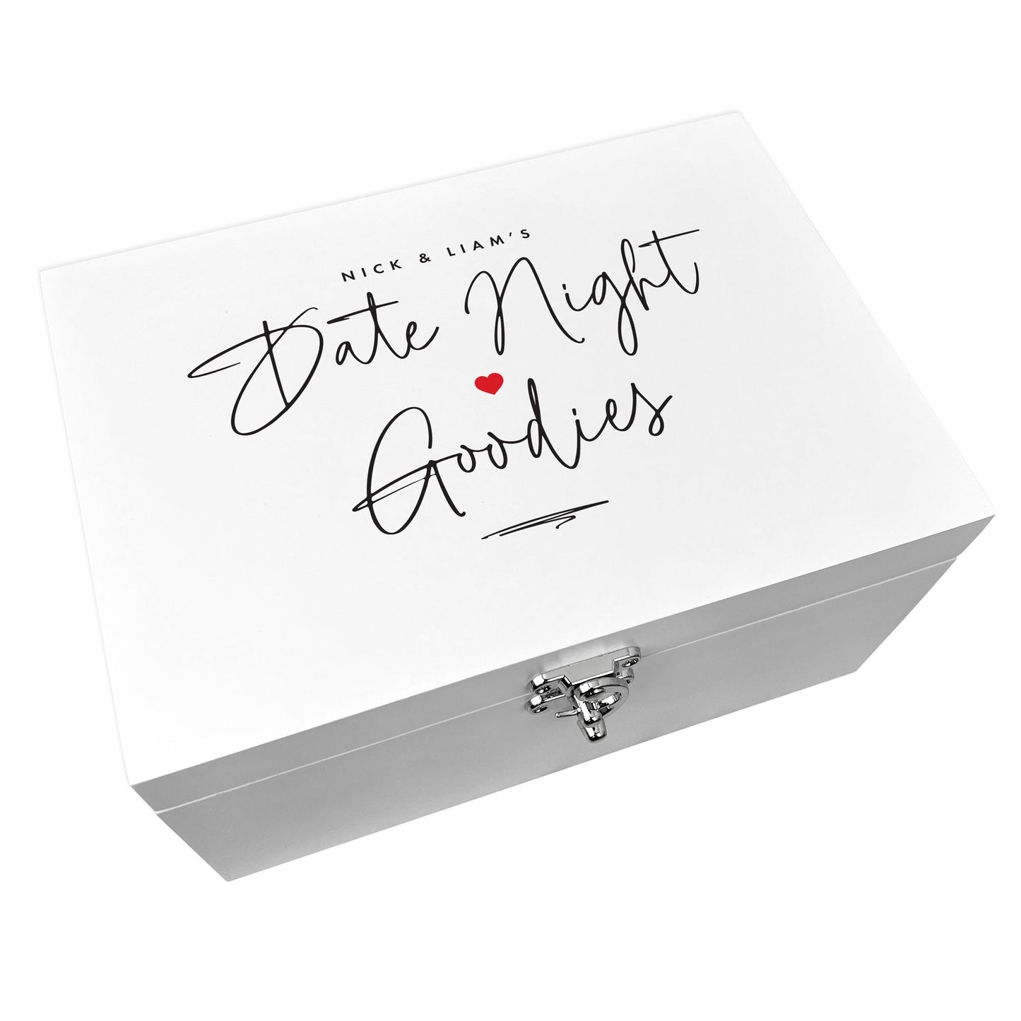 Personalised White Couples Date Night Treat Box - 3 Sizes
