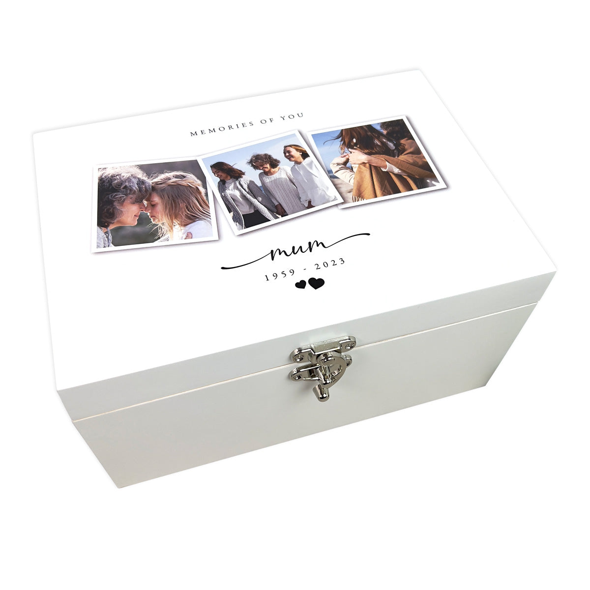 Personalised Memorial Photo White Keepsake Box - 3 Sizes