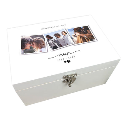 Personalised Memorial Photo White Keepsake Box - 3 Sizes