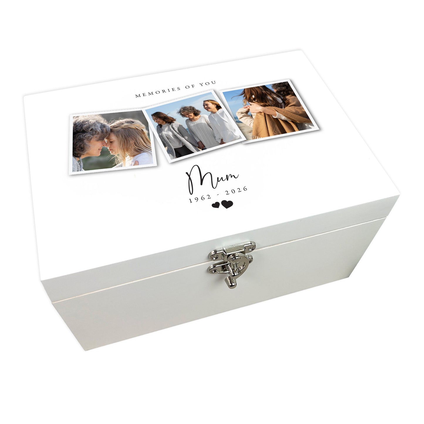 Personalised Memorial Photo White Keepsake Box - 3 Sizes