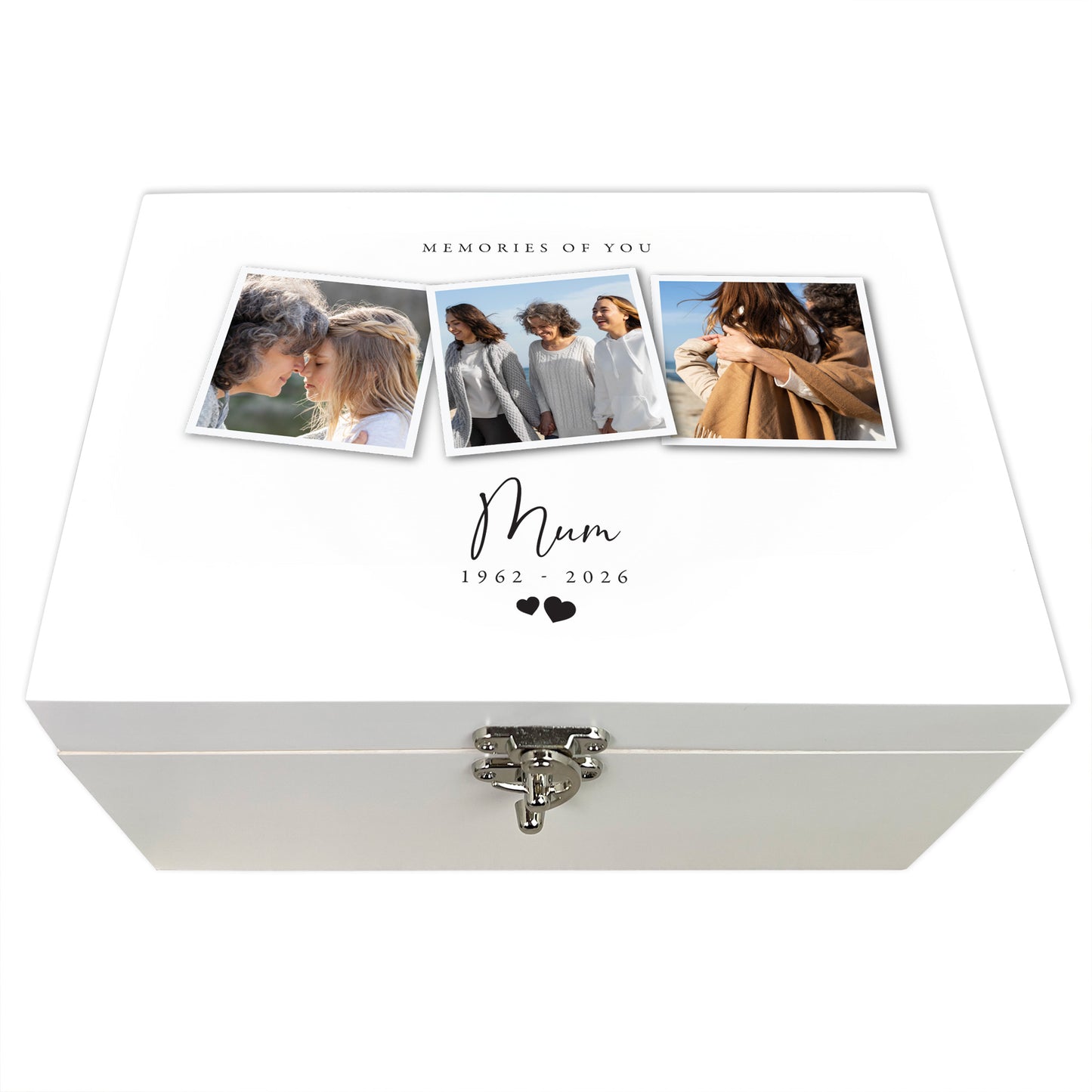 Personalised Memorial Photo White Keepsake Box - 3 Sizes