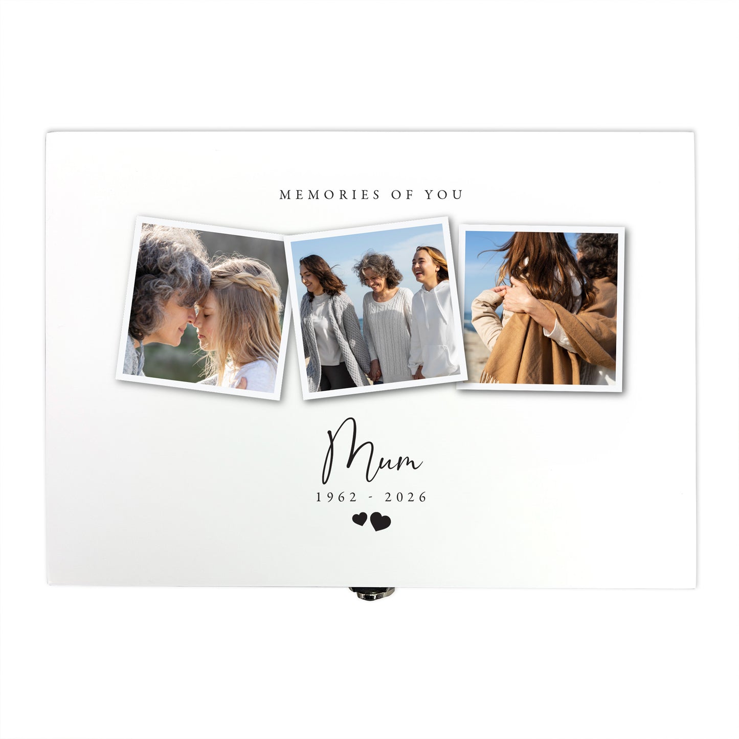 Personalised Memorial Photo White Keepsake Box - 3 Sizes