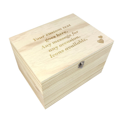 Personalised Free Text Engraved Keepsake Box - 5 Sizes (16cm | 20cm | 26cm | 30cm | 36cm)
