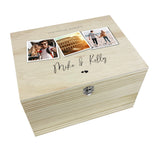 Personalised Couples Photo Wooden Keepsake Memory Box - 5 Sizes