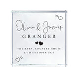 Personalised Wedding Script Text Crystal Token