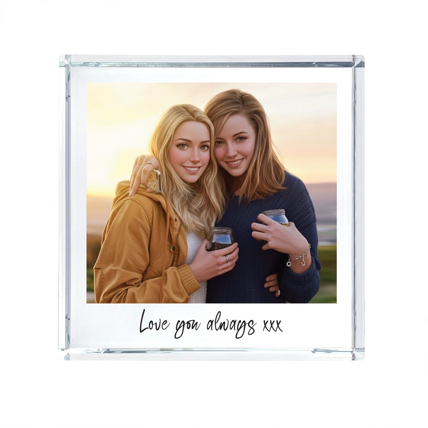 Personalised Crystal Token Gift with AI Photo Effects