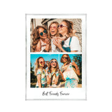 Personalised Large (19.5cm x 14cm) Freestanding Two Photos Crystal Block - Portrait