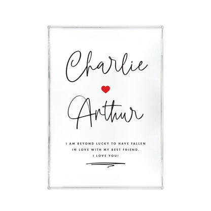 Personalised Couples Names Giant Crystal Block (19.5cm x 14cm)