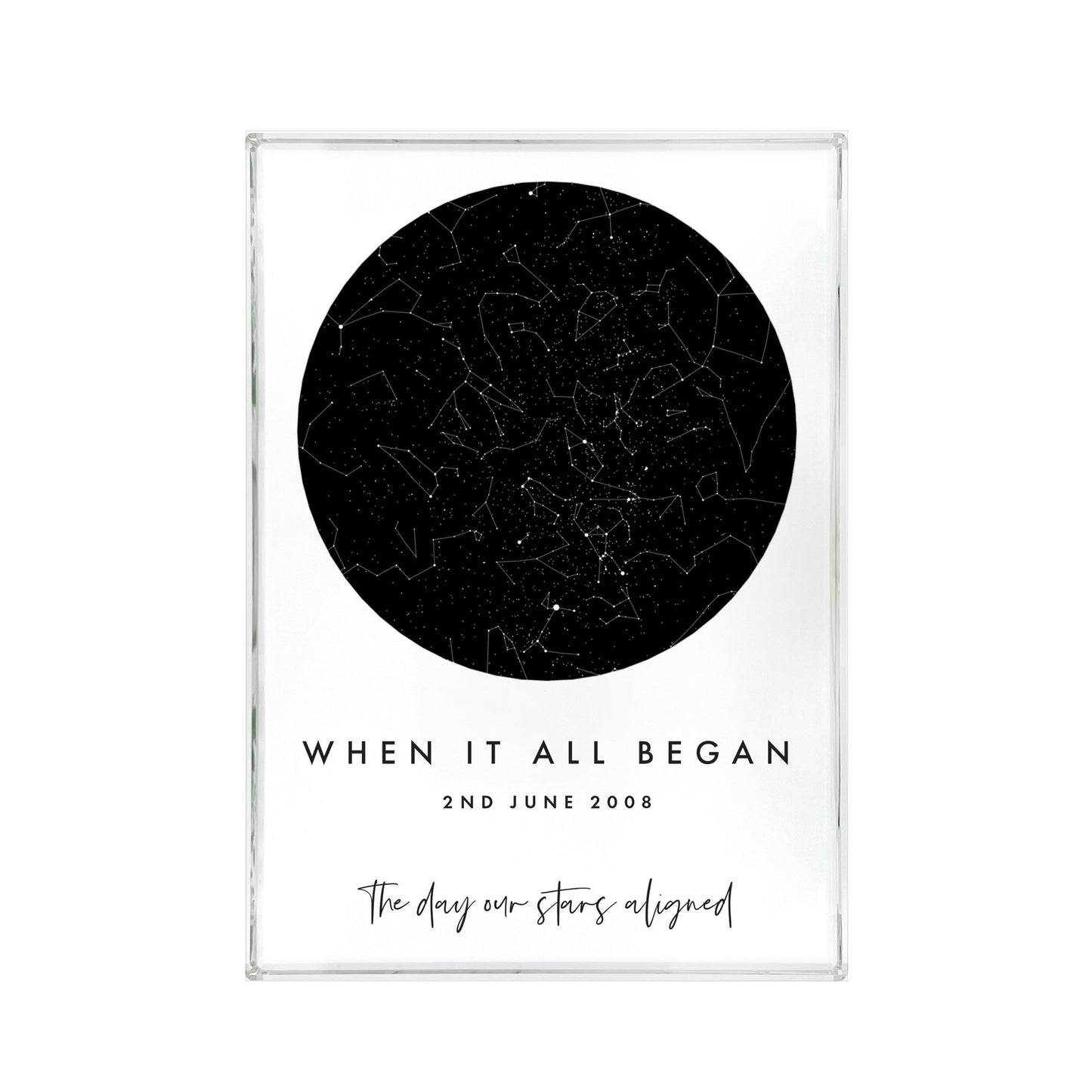 Personalised Freestanding Star Constellation Giant Crystal Block (19.5cm x 14cm)