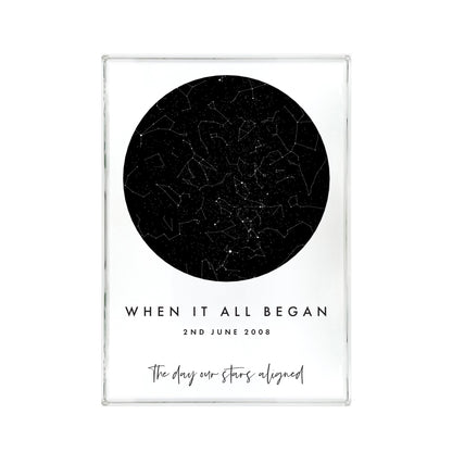 Personalised Freestanding Star Constellation Giant Crystal Block (19.5cm x 14cm)