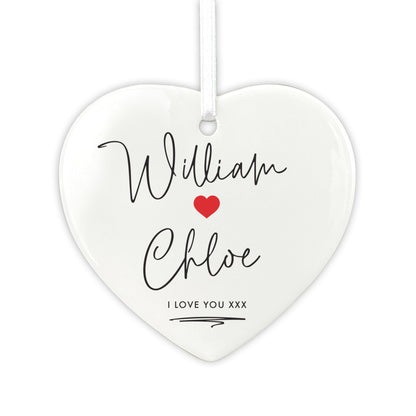 Couples Ceramic Heart Hanging Decoration + Gift Box