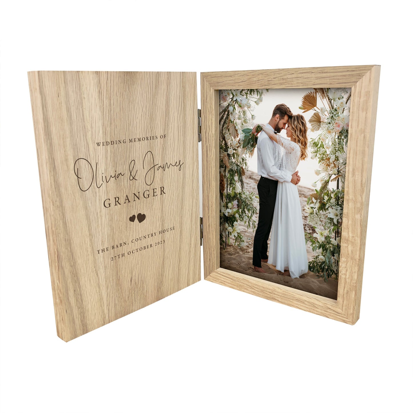 Personalised Wedding Script Text Book Photo Frame
