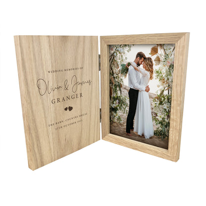 Personalised Wedding Script Text Book Photo Frame