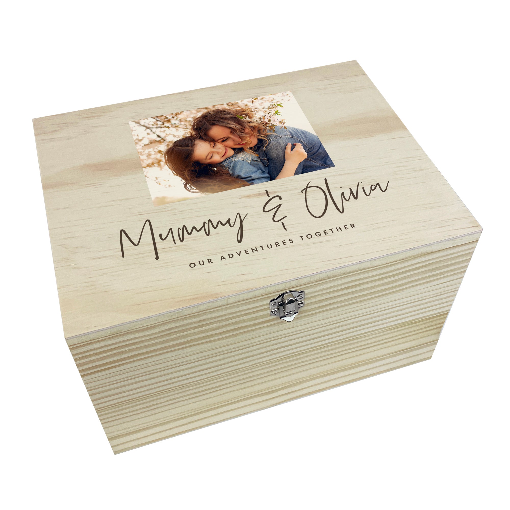 Personalised Our Adventures Together Pine Photo Memory Box - 5 Sizes