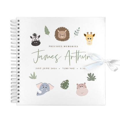 Personalised Jungle New Baby Scrapbook