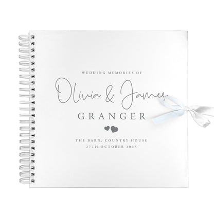 Personalised Wedding Script Text Memory Scrapbook / Guest Book