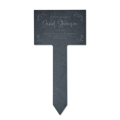 Personalised engraved Large Wreath Memorial Slate Plant Marker