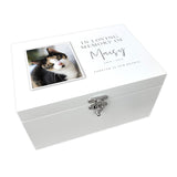 Personalised In Loving Memory Pet Photo White Memorial Keepsake Box - 3 Sizes