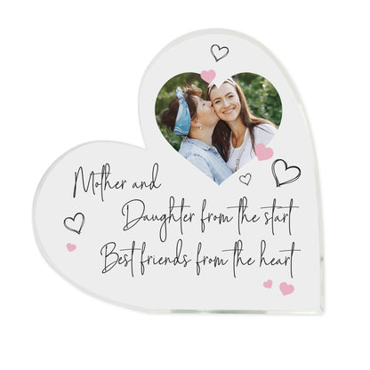 Personalised Mother & Daughter/Son Best Friends Photo Acrylic Freestanding Heart