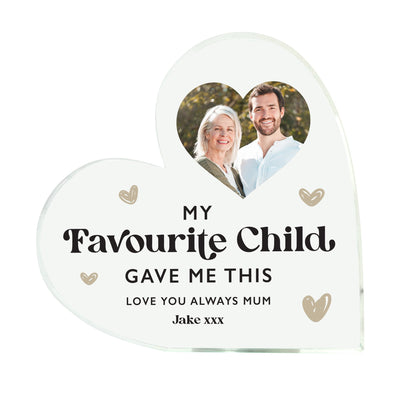 Personalised My Favourite Child Gave Me This Acrylic Freestanding Heart
