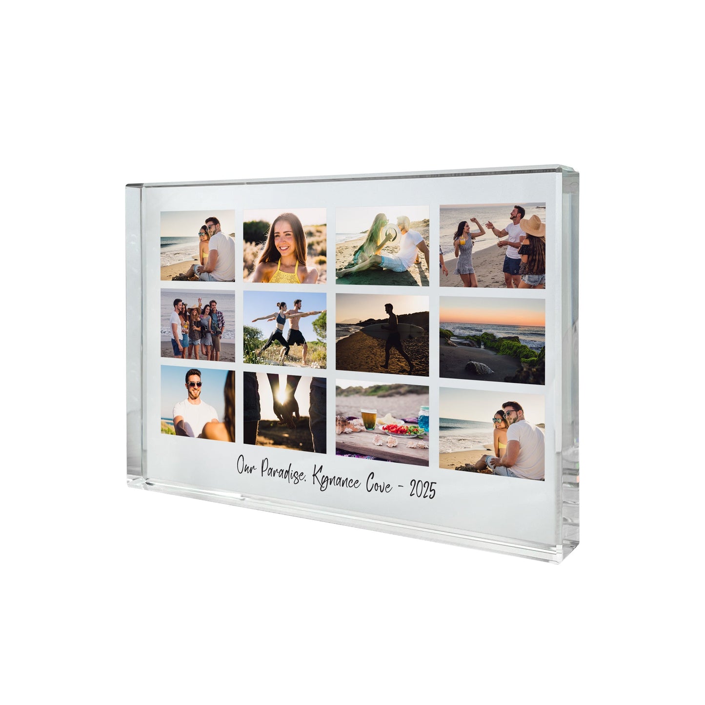 Personalised Freestanding Twelve Photo Giant Crystal Block (14cm x 19.5cm) - Landscape