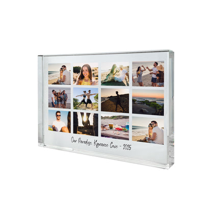 Personalised Freestanding Twelve Photo Giant Crystal Block (14cm x 19.5cm) - Landscape