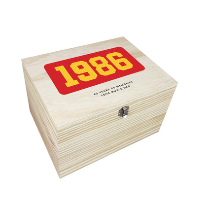 Personalised Year Milestone Wooden Memory Box | Milestone Birthday or Anniversary Gift