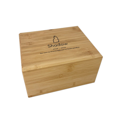 Personalised Bamboo Urn For Pet Cremation Ashes - Dog/Cat Design