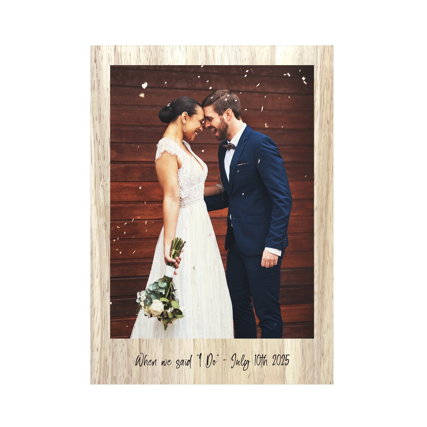 Personalised Freestanding One Photo Giant Wooden Block (21cm x 15cm) - Portrait