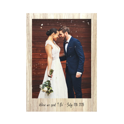 Personalised Freestanding One Photo Giant Wooden Block (21cm x 15cm) - Portrait