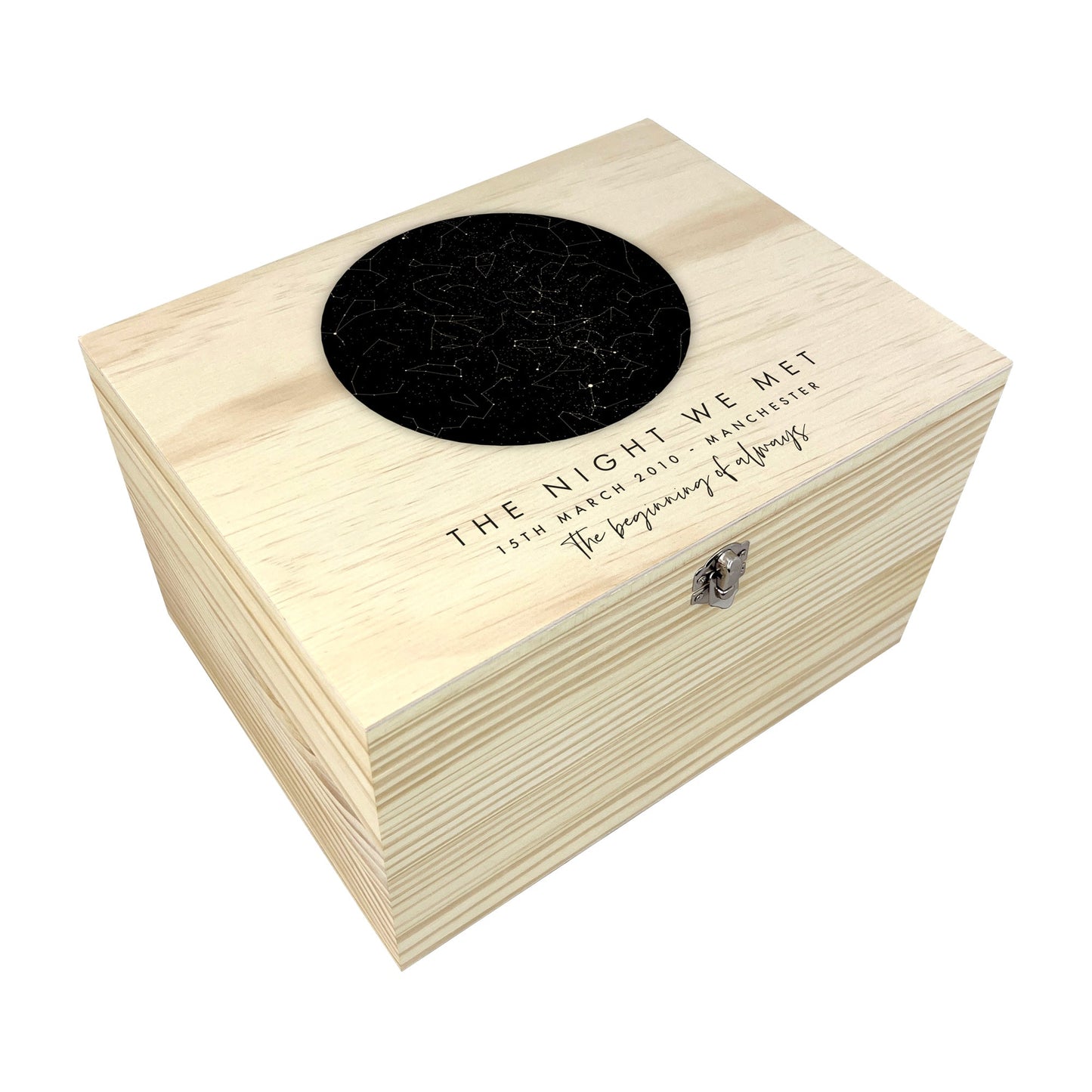 Personalised Star Constellation Memory Box - 5 Sizes (16cm | 20cm | 26cm | 30cm | 36cm)