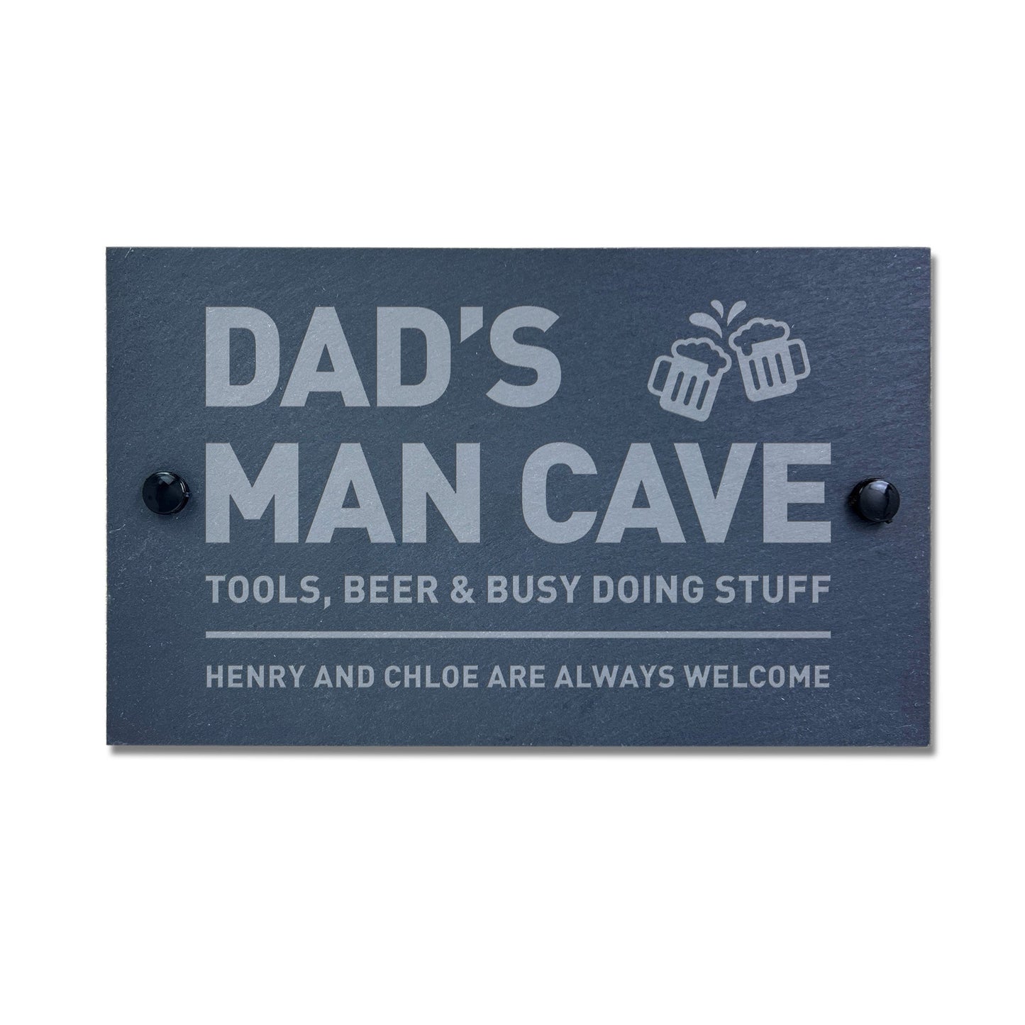 Personalised Dad's Man Cave Slate Wall Sign 25 x 15cm