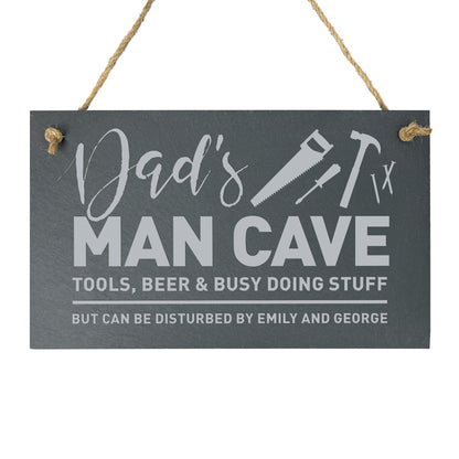 Personalised Tools Dad's Man Cave Slate Hanging Plaque 25 x 15cm