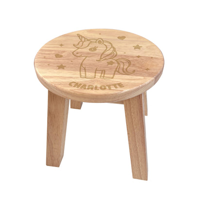 Personalised Wooden Unicorn Toddler Step Stool | Nursery Decor & First Birthday Gift