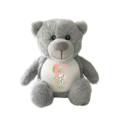 Personalised Animal Alphabet Plush Teddy Bear 25cm | New Baby, Christening & 1st Birthday Gift