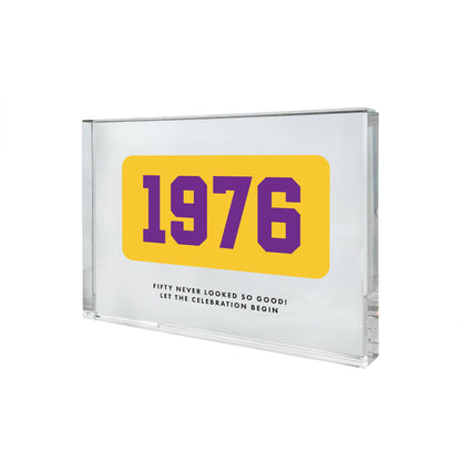Personalised Year Milestone Giant Crystal Block | Birthday or Anniversary Gift