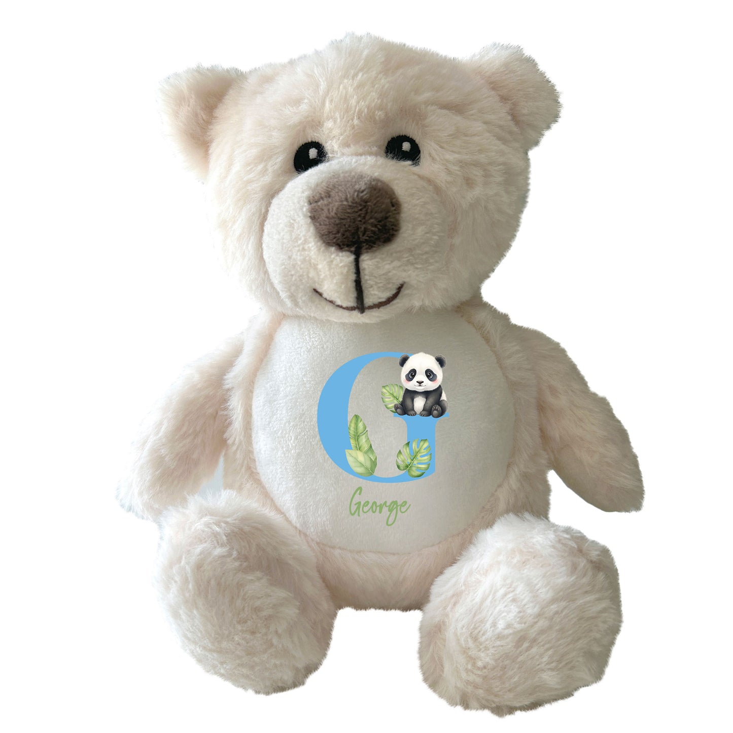Personalised Animal Alphabet Plush Teddy Bear 25cm | New Baby, Christening & 1st Birthday Gift