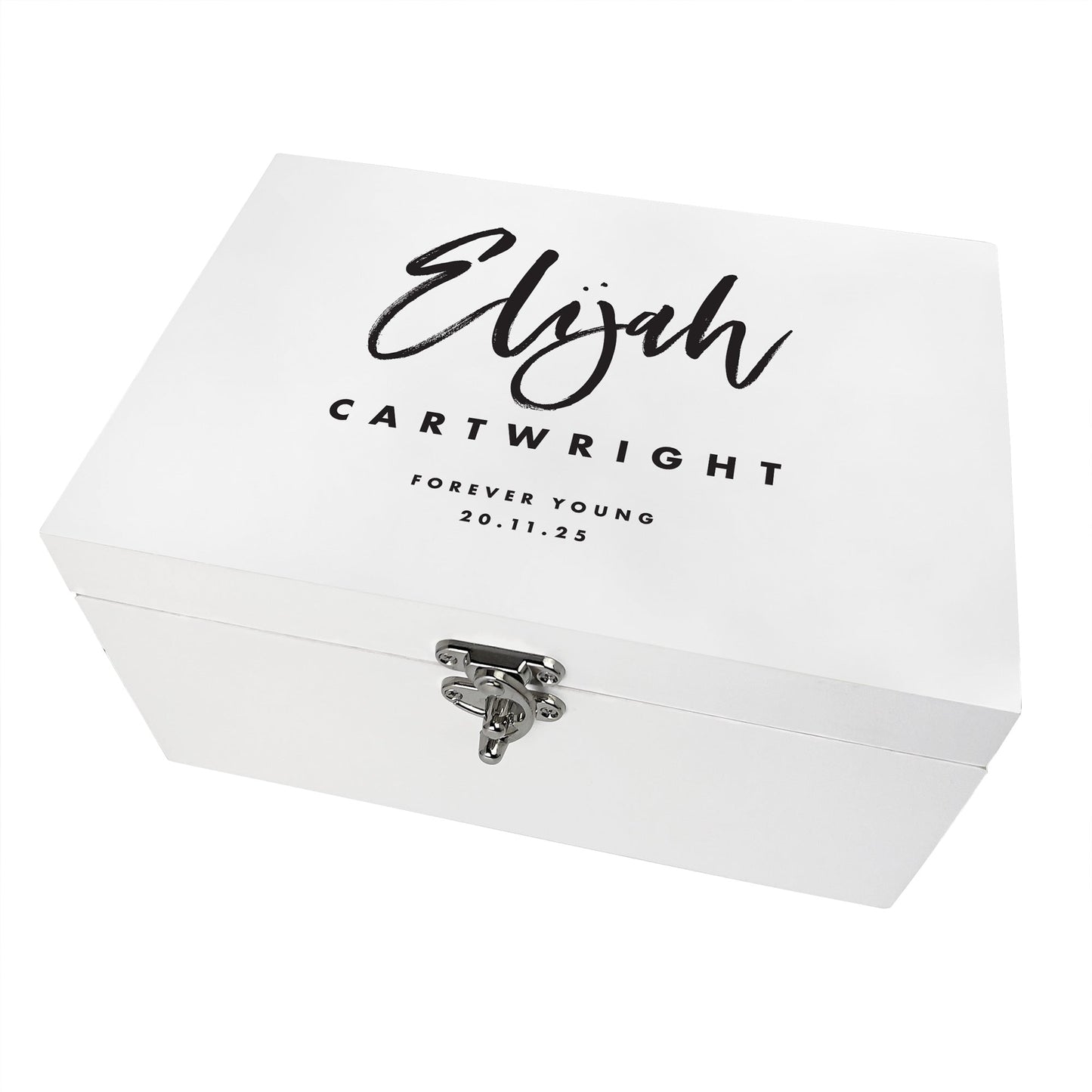 Personalised Modern Any Occasion White Memory Box - 3 Sizes