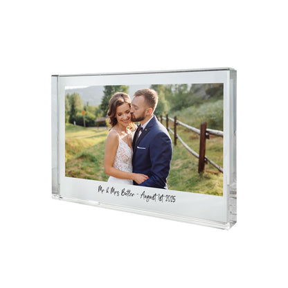 Personalised Freestanding One Photo Giant Crystal Block (14cm x 19.5cm) - Landscape