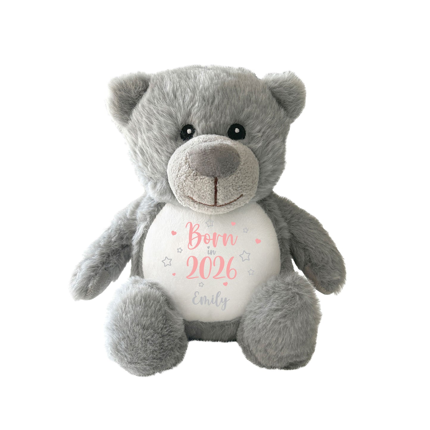Personalised Born in 2026 Teddy Bear Plush Soft Toy 25cm | New Baby Arrival Gift
